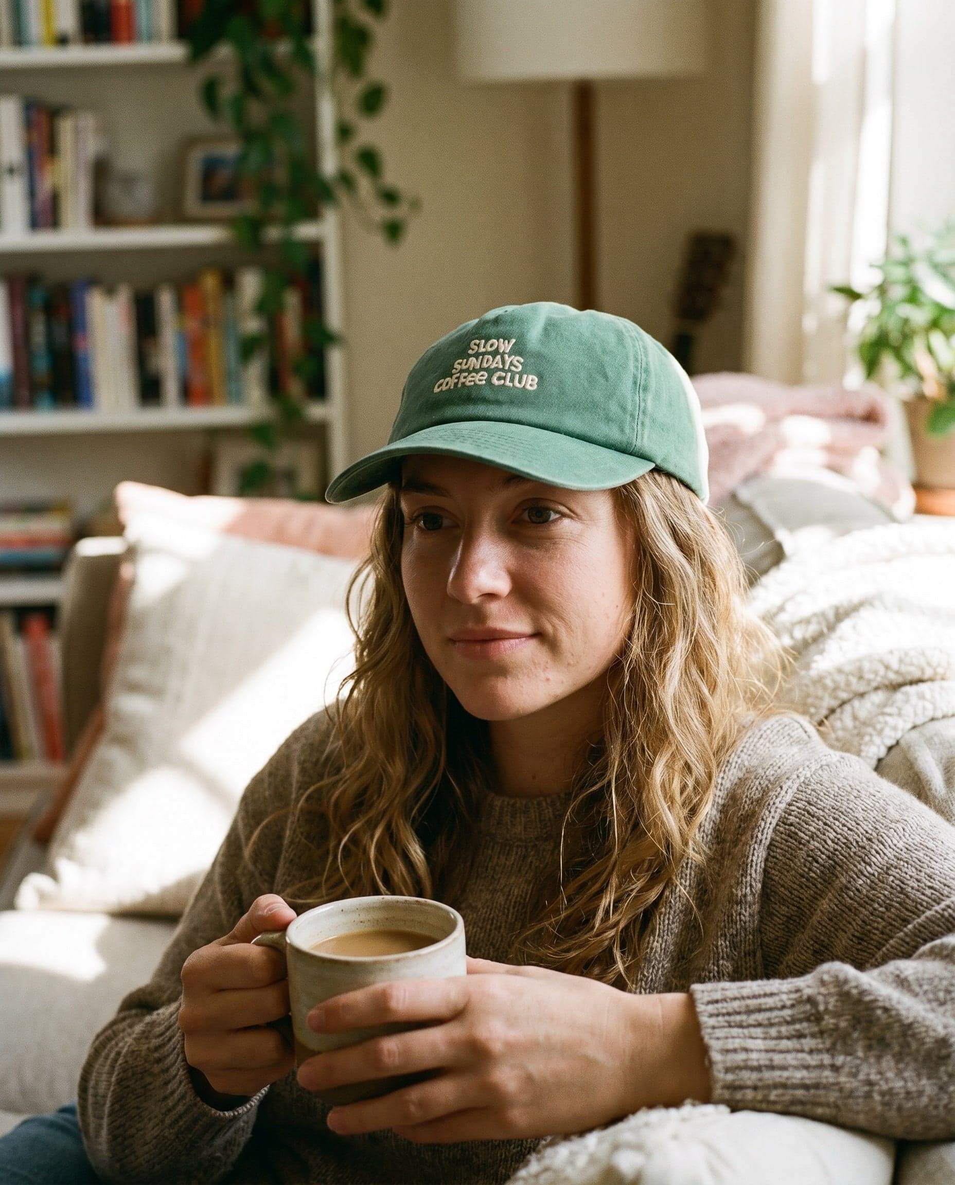 Slow Sundays Coffee Club — styled in context