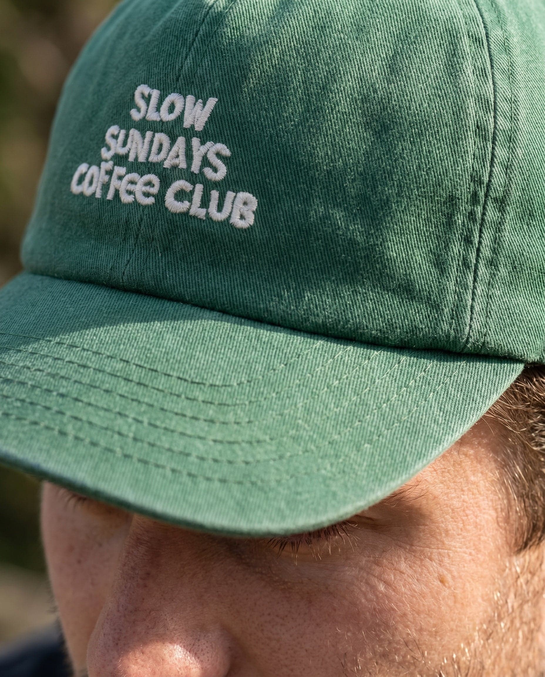 Slow Sundays Coffee Club — embroidery detail